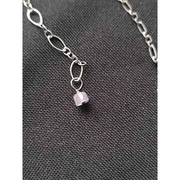 NH Handcrafted Sterling Silver Necklace With Purple Charoite & Triangle Pendant - Picture 3 of 7